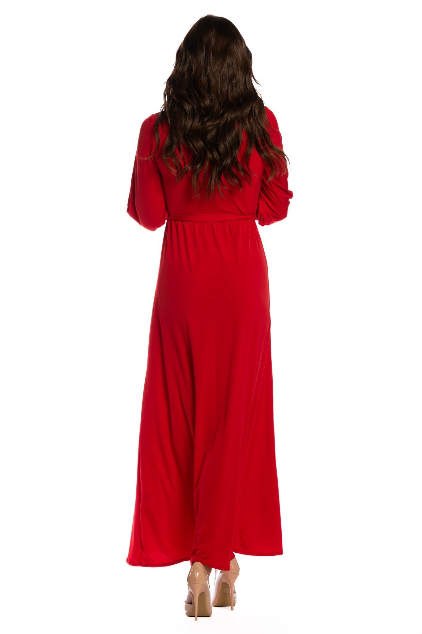 Brigitte Brianna V-Neck Maxi Dress